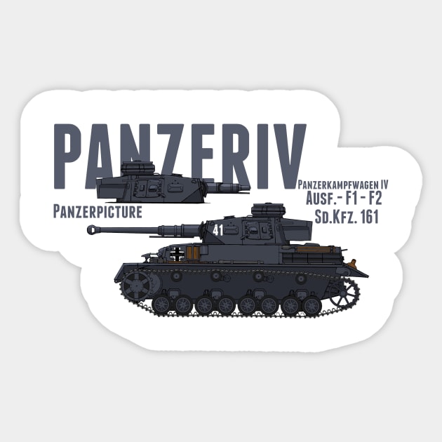 Panzer IV Ausf.F2 and F1 T-Shirt Sticker by Panzerpicture
